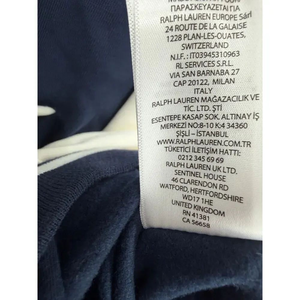 POLO RALPH LAUREN Varsity Bomber Jacket Size 3XLT Baseball Navy Blue White NEW